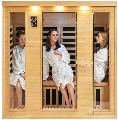 Kapalı 4 kişilik Hemlock kızılötesi sauna odası